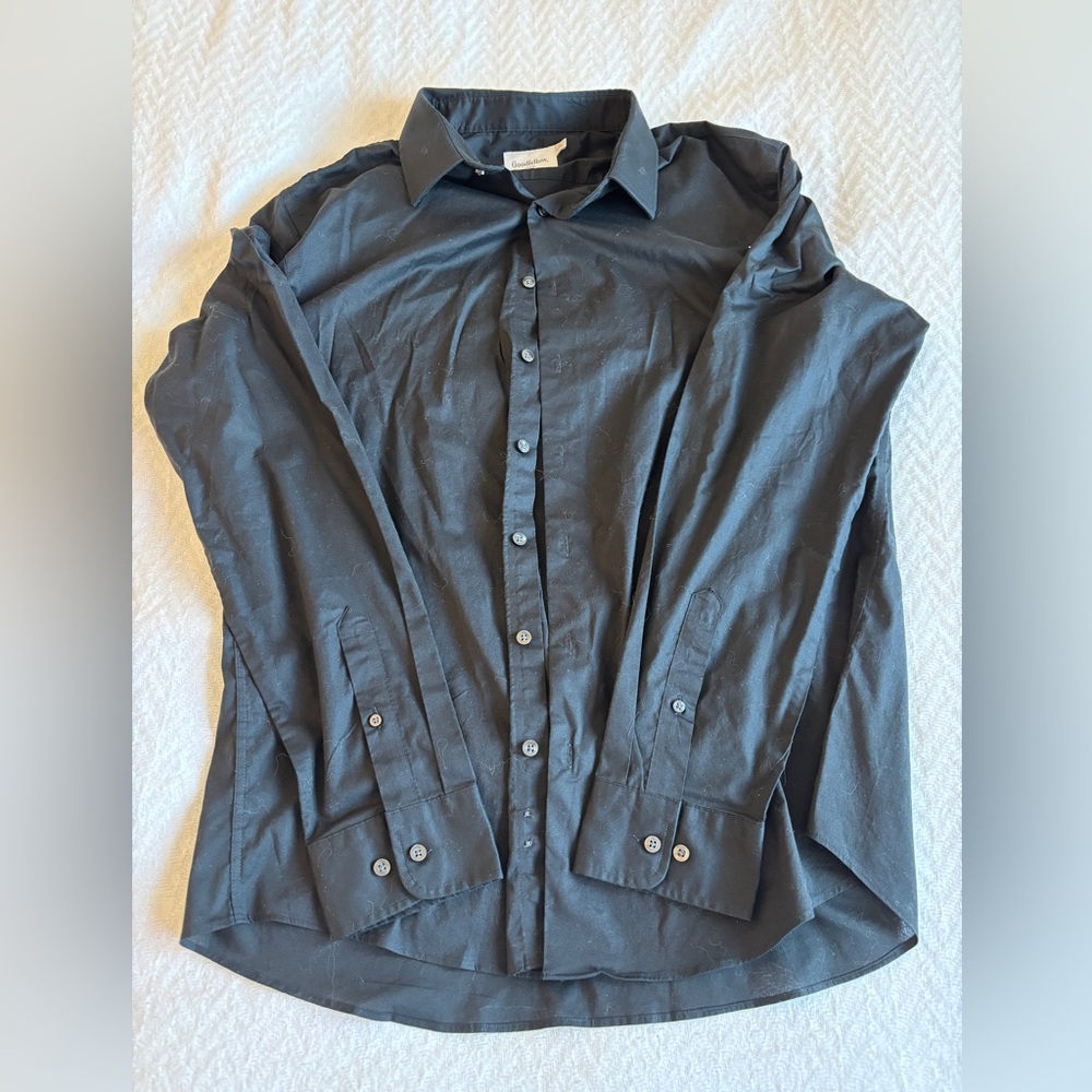 Goodfellow & Co Black Slim Fit Button Down Shirt XL